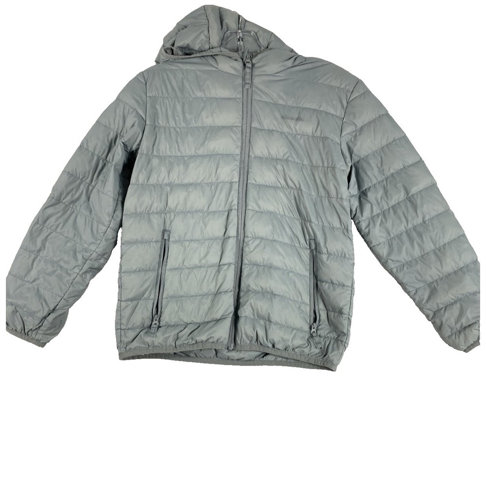 Eddie Bauer Duck Down Puffer Jackets Kids Sz M (10-12 Y) Grey Packable